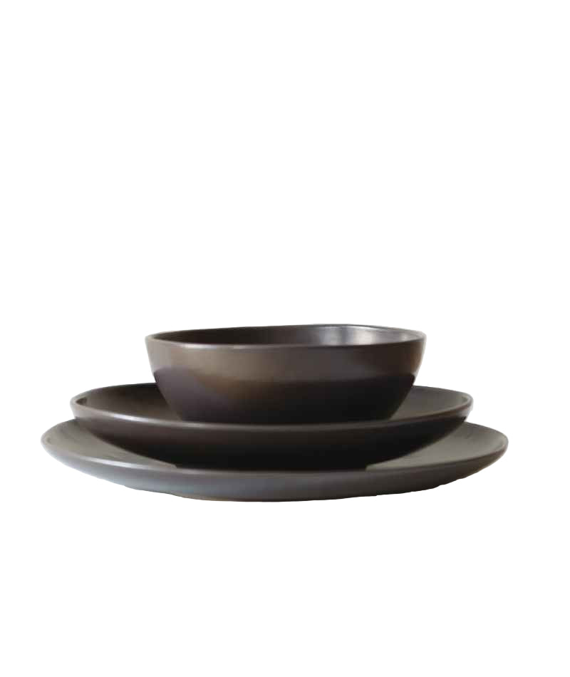 KnIndustrie Assiette D'O Grés Piatto fondo Asimmetrico Marrone