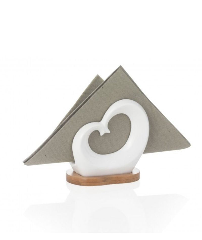 Brandani Porcellana & Bamboo Portatovaglioli Doppiocuore