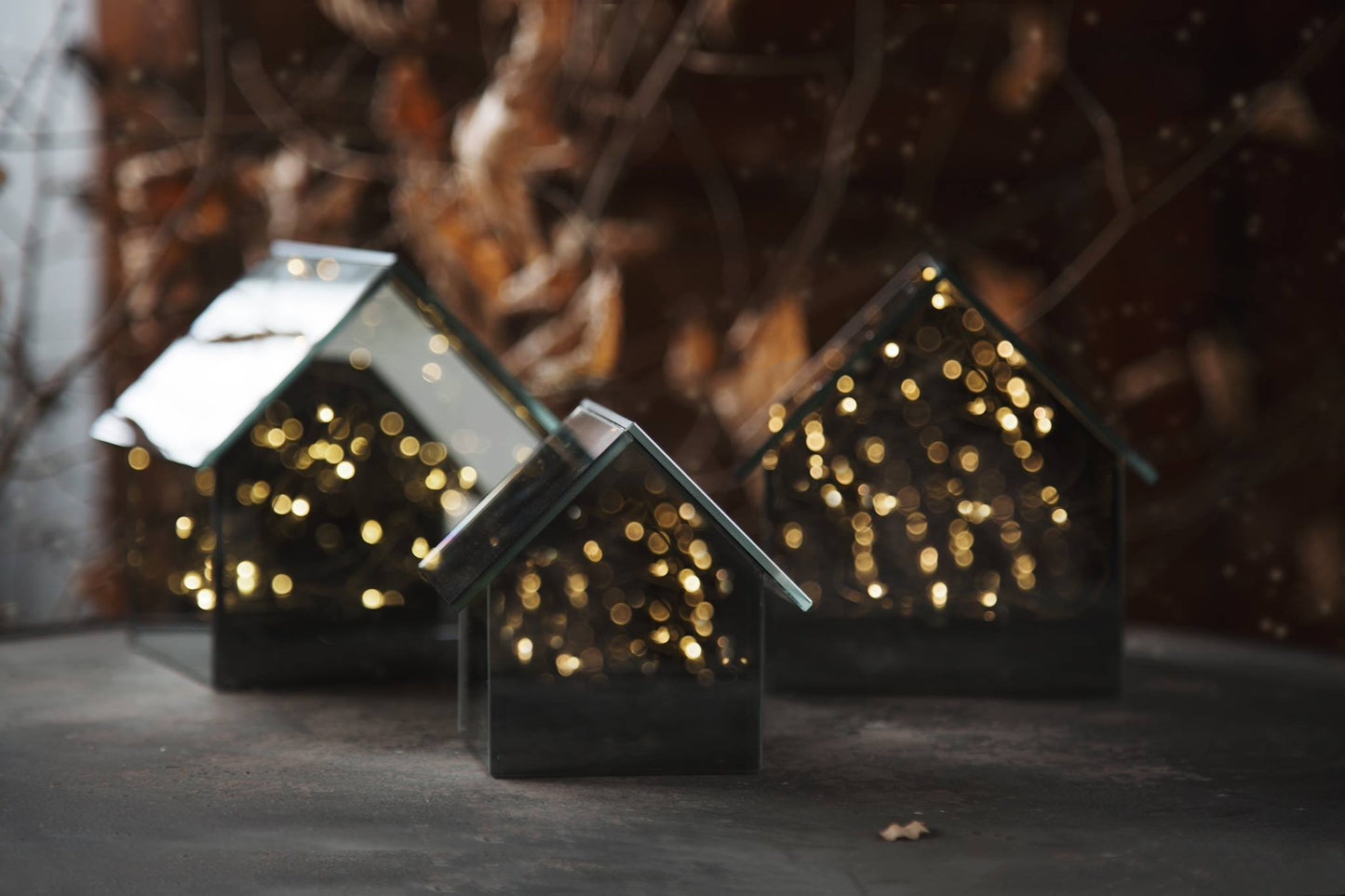 Fiorirà un giardino Casetta a specchio con luci decoro di Natale piccola