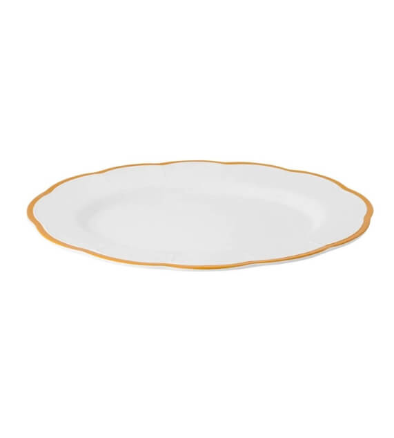 Bitossi Home Petalo Piatto portata ovale bordo smerlato Ocra