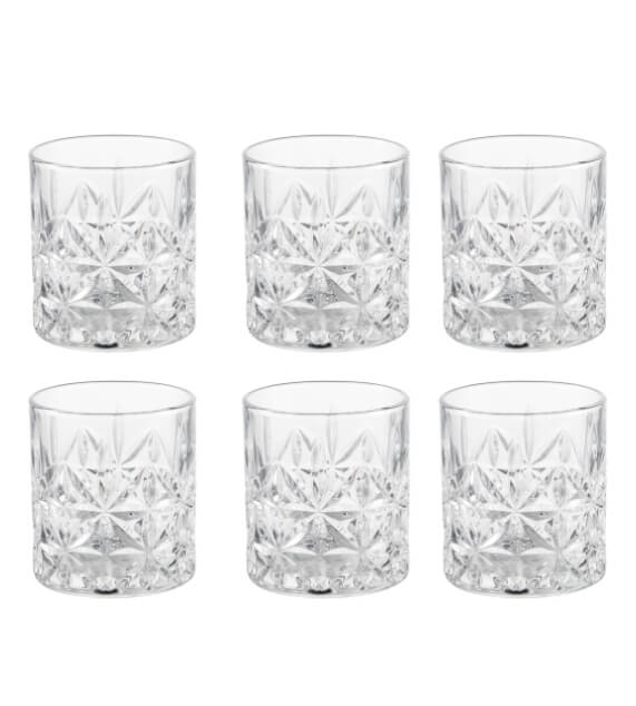 Brandani Drop Bicchiere Fiore Set 6 Pz Vetro