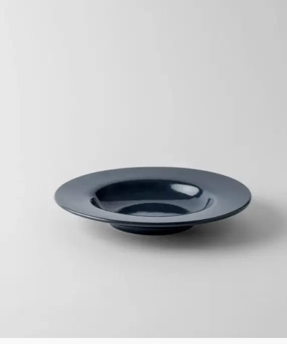 KnIndustrie Piatto Solaria gres blu - Set posto tavola: un piatto piano, un piatto fondo, un piatto frutta