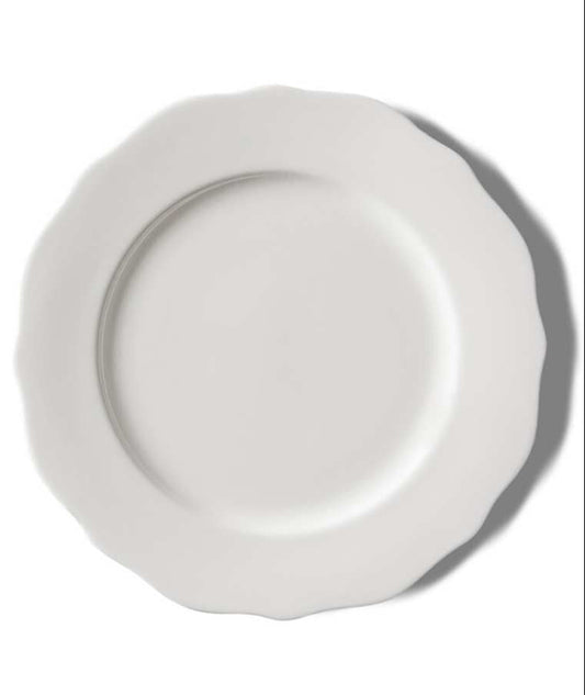 Piatto Piano KnIndustrie Armonia in Fine Bone China bianca – vista dall'alto