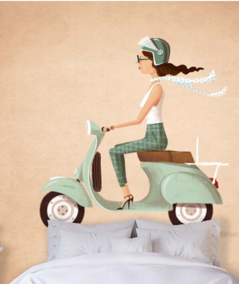 Robert Garcia Vespa verde Stampa su carta