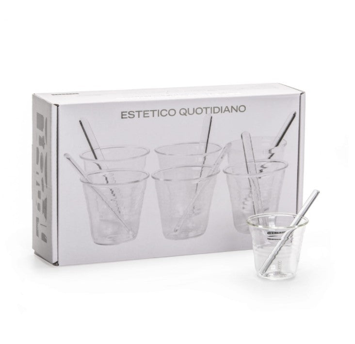 Seletti Estetico quotidiano set 6 tazzine caffè in vetro