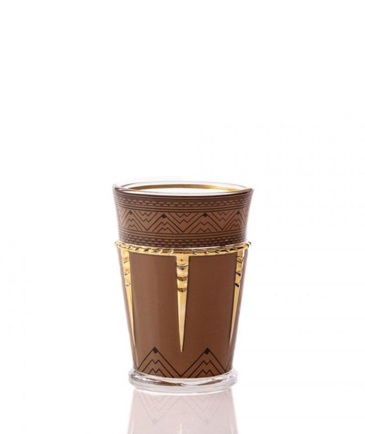 Bicchiere Rodinia Seletti Hybrid con decoro marrone e oro