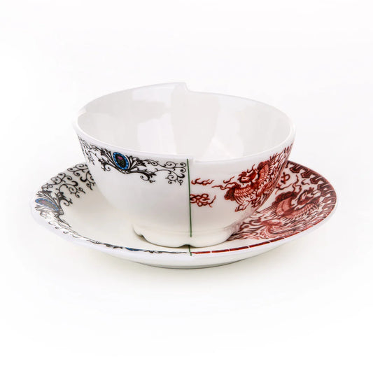 Seletti Hybrid Zora tazza da tè con piattino vista laterale