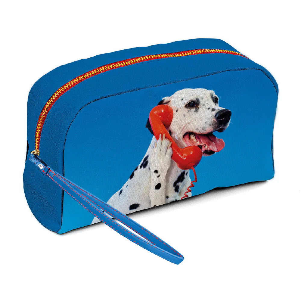 Seletti Toiletpaper Pets Beauty Case in PU Stampato