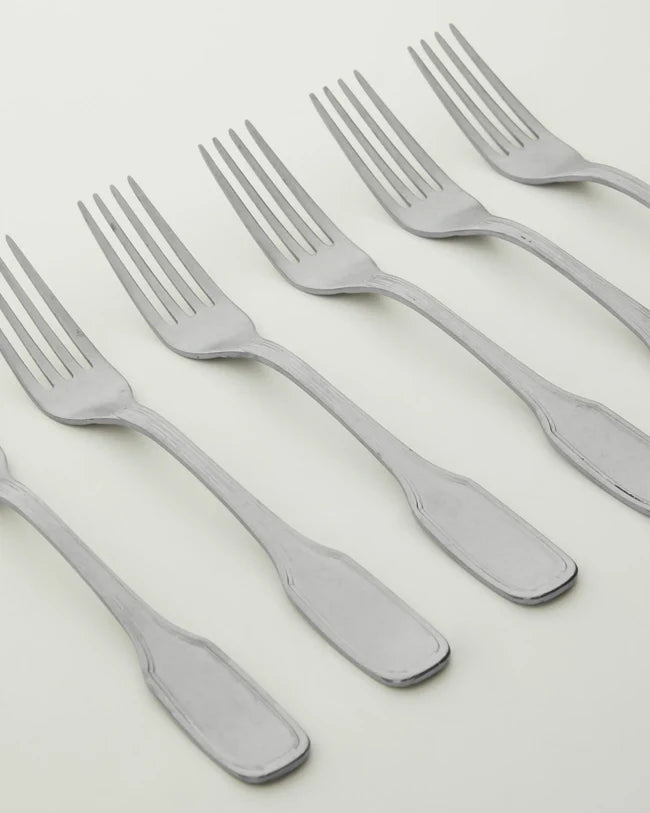 Dettaglio forchetta Bitossi Home Vintage argento opaco