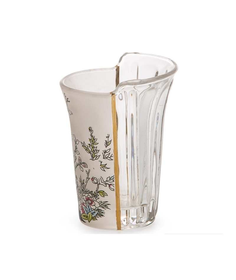 Bicchiere alto Seletti Hybrid Aglaura decorato vista laterale