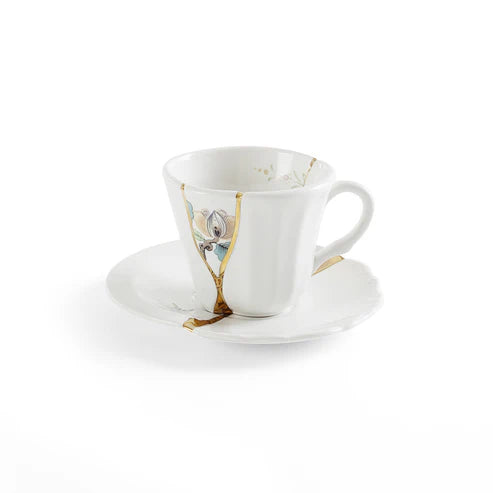 Set regalo caffè Turbo Moka 3 tazze, 3 tazzine Seletti Kintsugi
