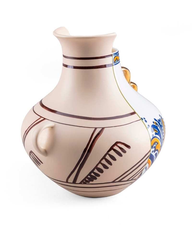 Vaso Seletti Hybrid Nazca, vista laterale con doppio decoro
