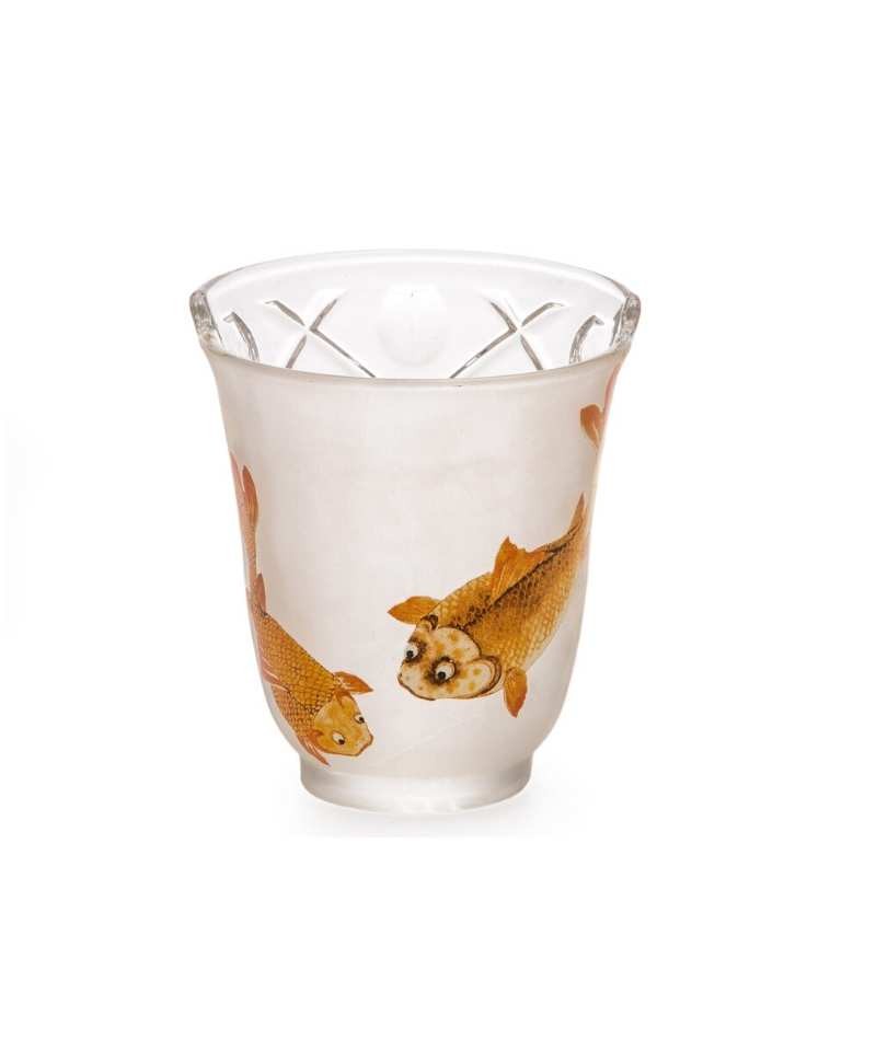 Bicchiere Seletti Hybrid Aglaura con decoro arancione