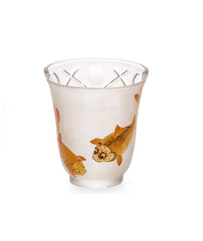Bicchiere Seletti Hybrid Aglaura con decoro arancione