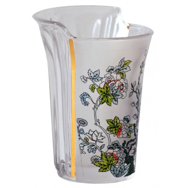 Bicchiere Seletti Hybrid Aglaura con decoro floreale