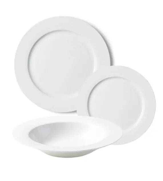 Composizione di piatti Bitossi Home Bon Ton in Bone China bianca: piano, fondo e frutta