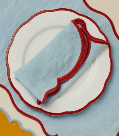 Bitossi Home Petalo Set 6 pz Piatto Frutta bordo smerlato Rosso