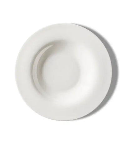 Piatto fondo KnIndustrie Reggia in porcellana Fine Bone China bianca – vista dall'alto