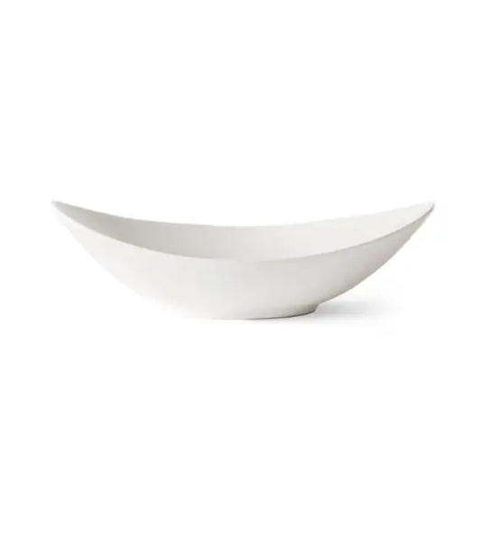 Coppa Boat KnIndustrie Fusion in porcellana Fine Bone China bianca – vista laterale