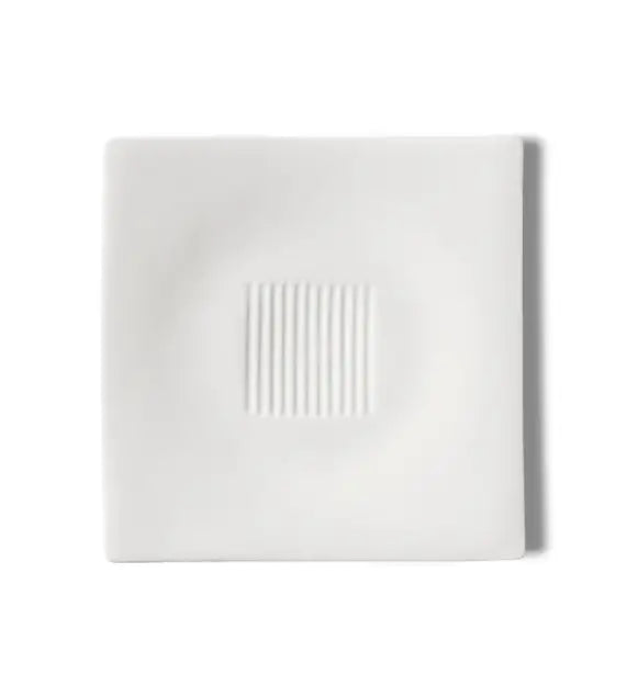 Piatto quadrato con piede KnIndustrie Fusion 17 cm in porcellana Fine Bone China bianca – vista dall'alto