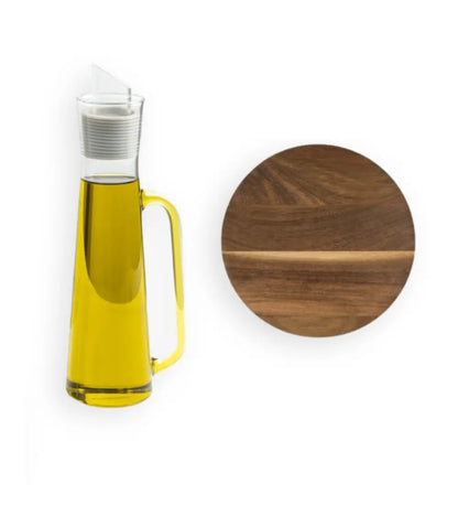 Set Regalo KnIndustrie Oliera the Salad Family e piattino in legno  17cm