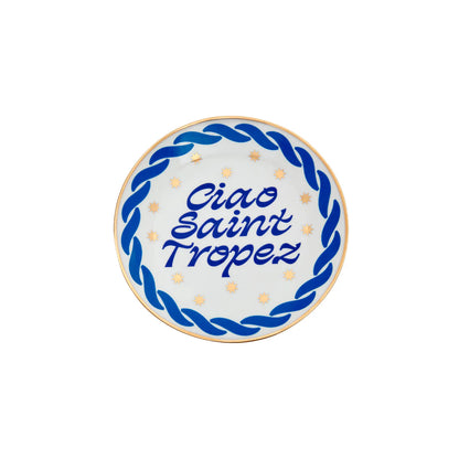 piattino porcellana decorata Saint Tropez