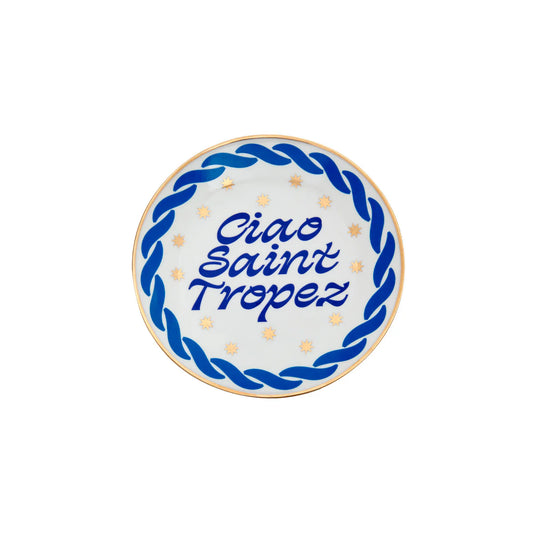 piattino porcellana decorata Saint Tropez