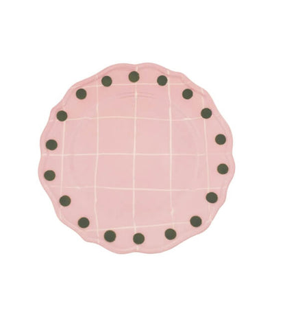 Bitossi Home Quadri Bordo Pois Set 2 pz Piatto piano Rosa