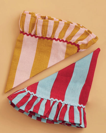 Bitossi Home Gala Tovagliolo a righe con volant L 45 cm