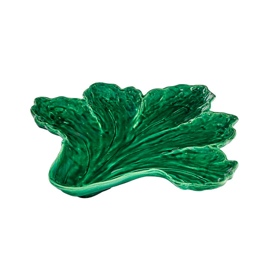 Piatto Portata Insalata Bitossi Home in ceramica verde dipinta a mano