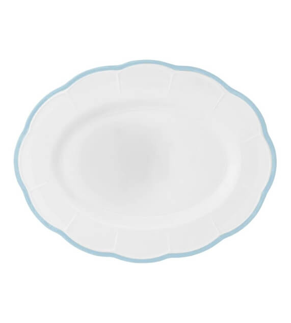 Bitossi Home Petalo Piatto portata ovale bordo smerlato Azzurro