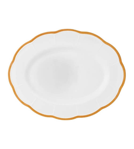 Bitossi Home Petalo Piatto portata ovale bordo smerlato Ocra