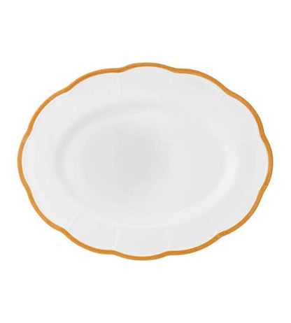 Bitossi Home Petalo Piatto portata ovale bordo smerlato Ocra