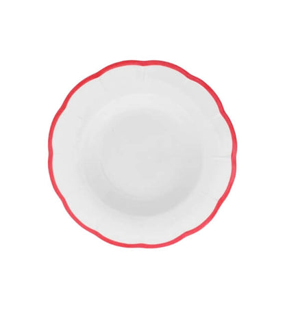 Bitossi Home Petalo Set 6 pz Piatto fondo bordo smerlato Rosso