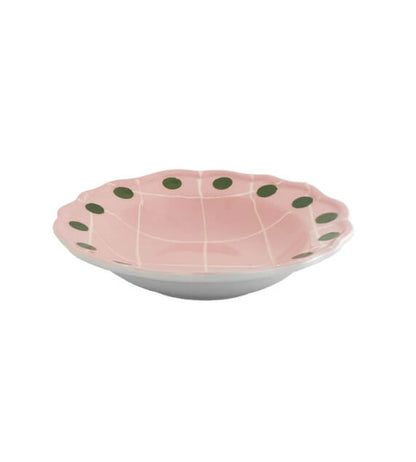 Bitossi Home Quadri Bordo Pois Set 2 pz Piatto fondo Rosa