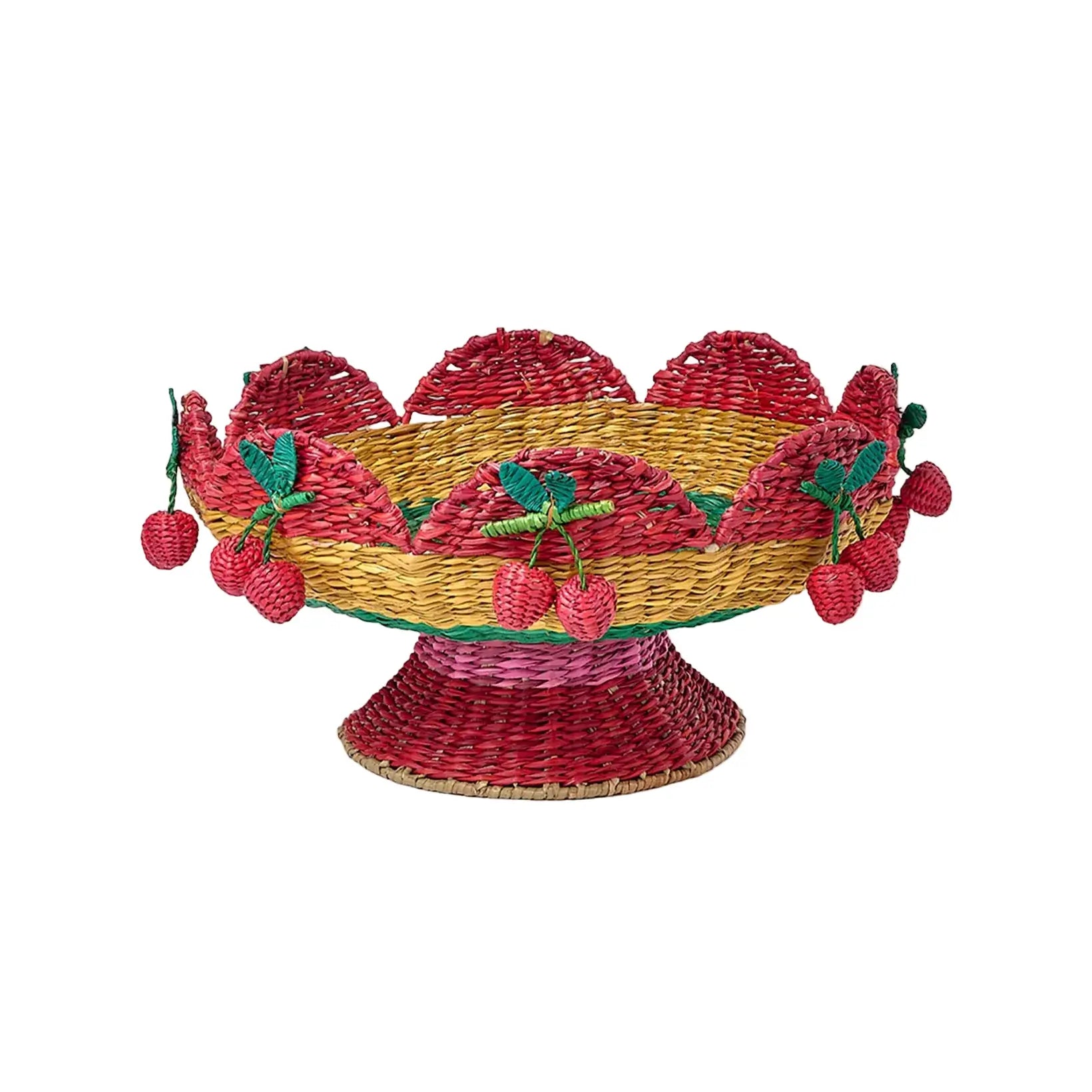 alzata decorativa paglia intrecciata
