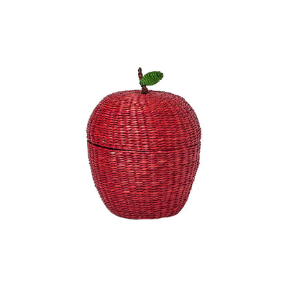 contenitore in paglia con coperchio naturale