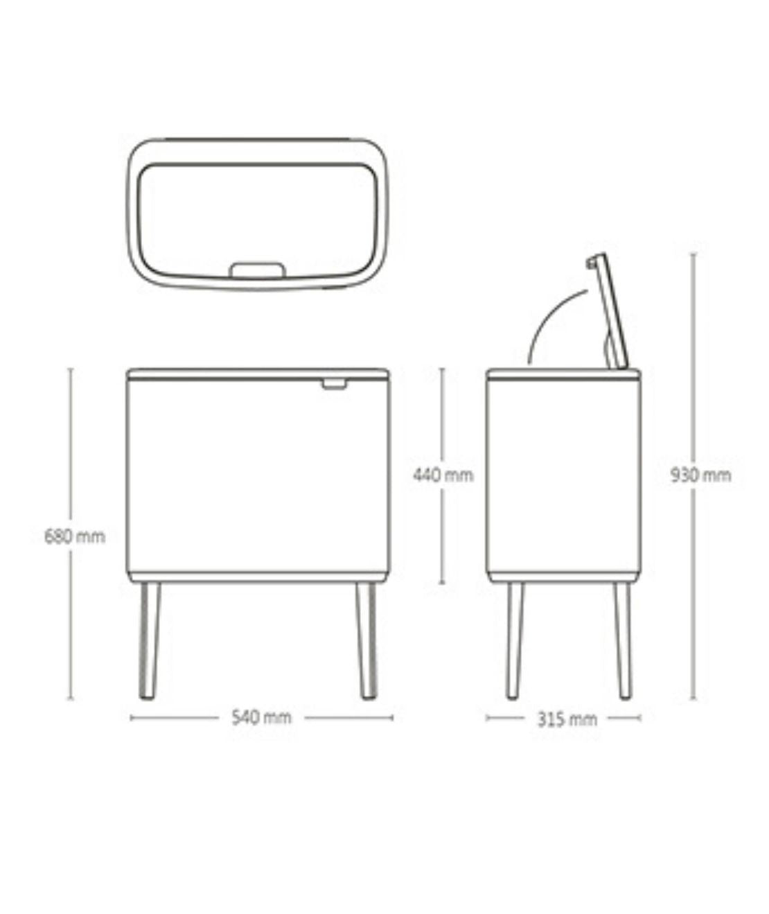Brabantia Bo Touch Bin Pattumiera Mineral Concrete Grey