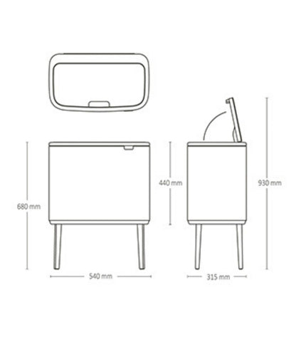 Brabantia Bo Touch Bin Pattumiera Mineral Concrete Grey