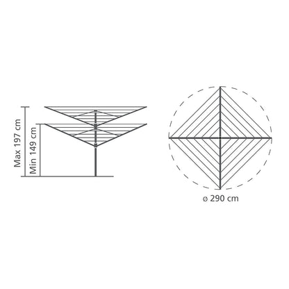 Brabantia LiftOMatic Advance stendiombrello bracci rotanti