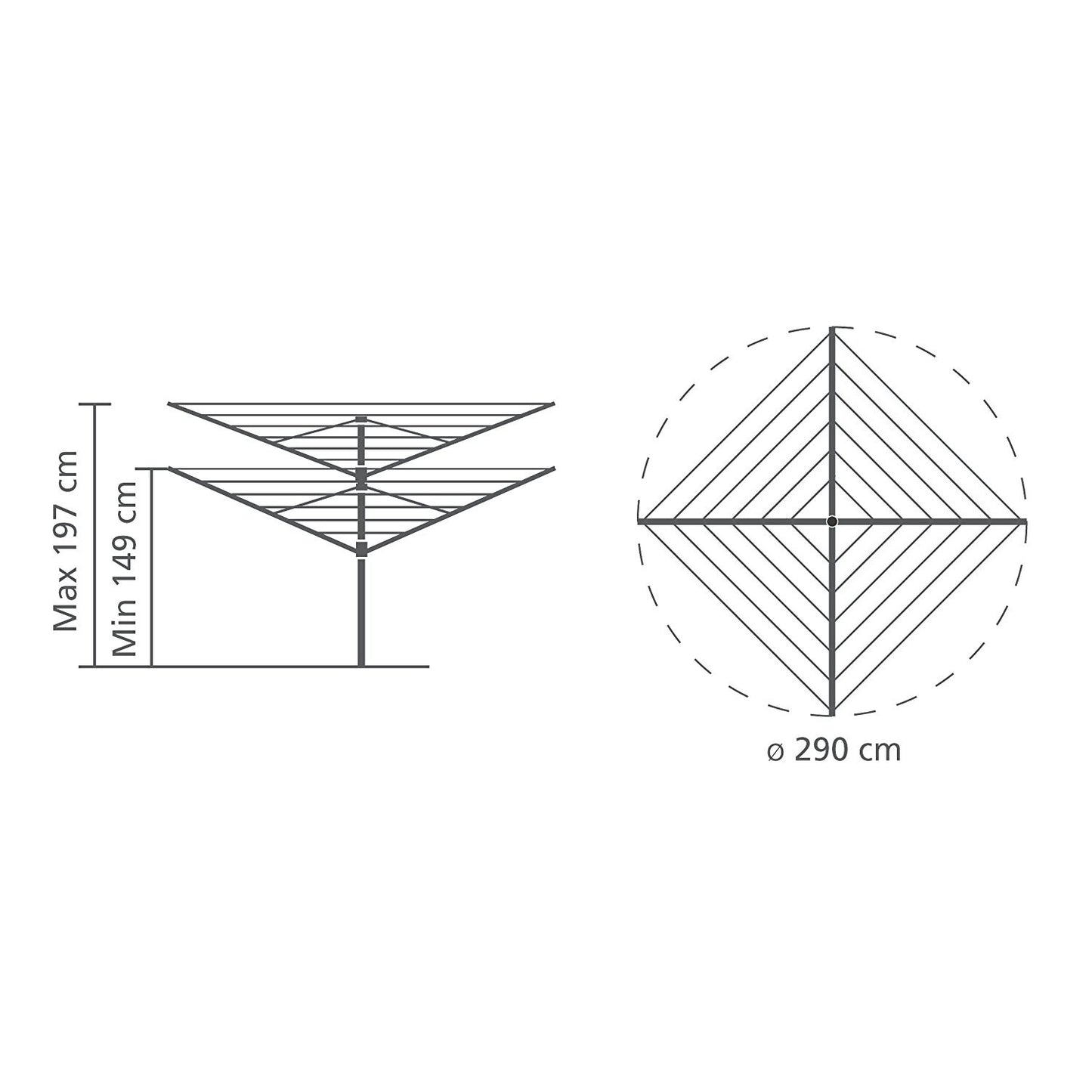Brabantia LiftOMatic Advance stendiombrello bracci rotanti