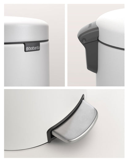 Brabantia New Icon pattumiera a pedale 5L Bianca