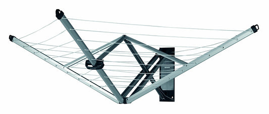 "Dettaglio struttura in acciaio dello stendibiancheria da parete Brabantia WallFix"