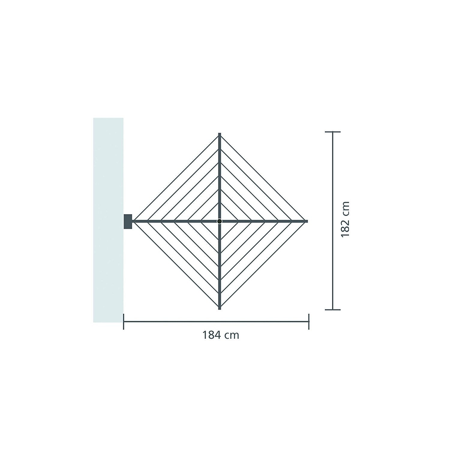 "Vista dall’alto dello stendibiancheria Brabantia installato su parete chiara"
