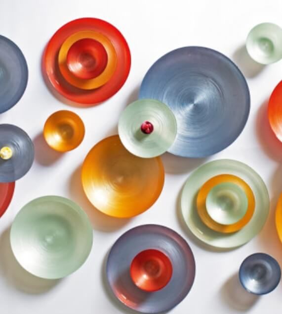 Brandani Ares Ciotolina Ocra Set 2 Pz Vetro D 15 cm