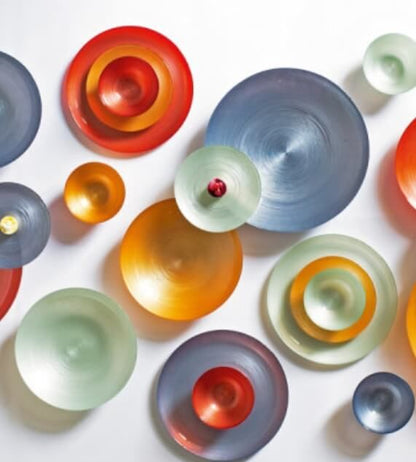 Brandani Ares Ciotolina Ocra Set 2 Pz Vetro D 15 cm