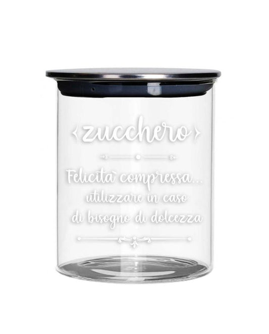 Brandani Barattolo Zucchero Vetro tappo Metal Medio