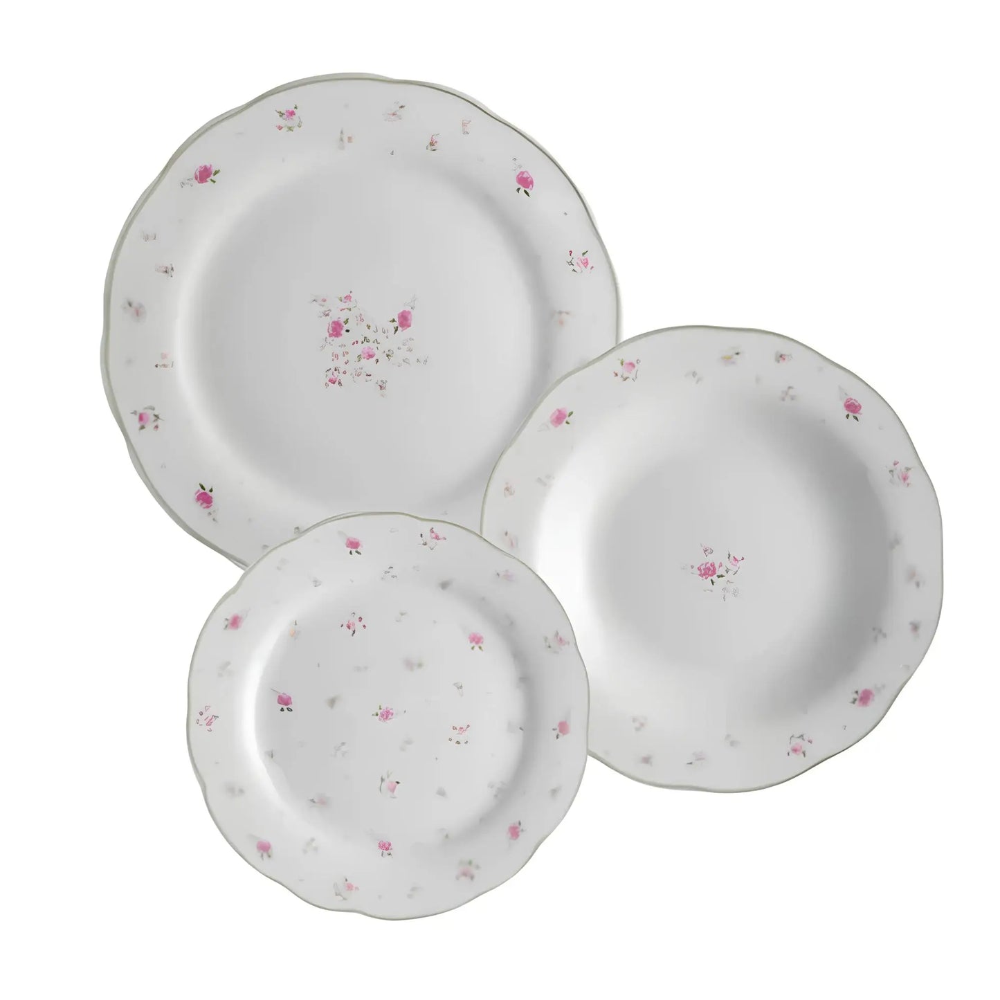 Servizio piatti Brandani Nonna Rosa 18 pezzi in porcellana floreale