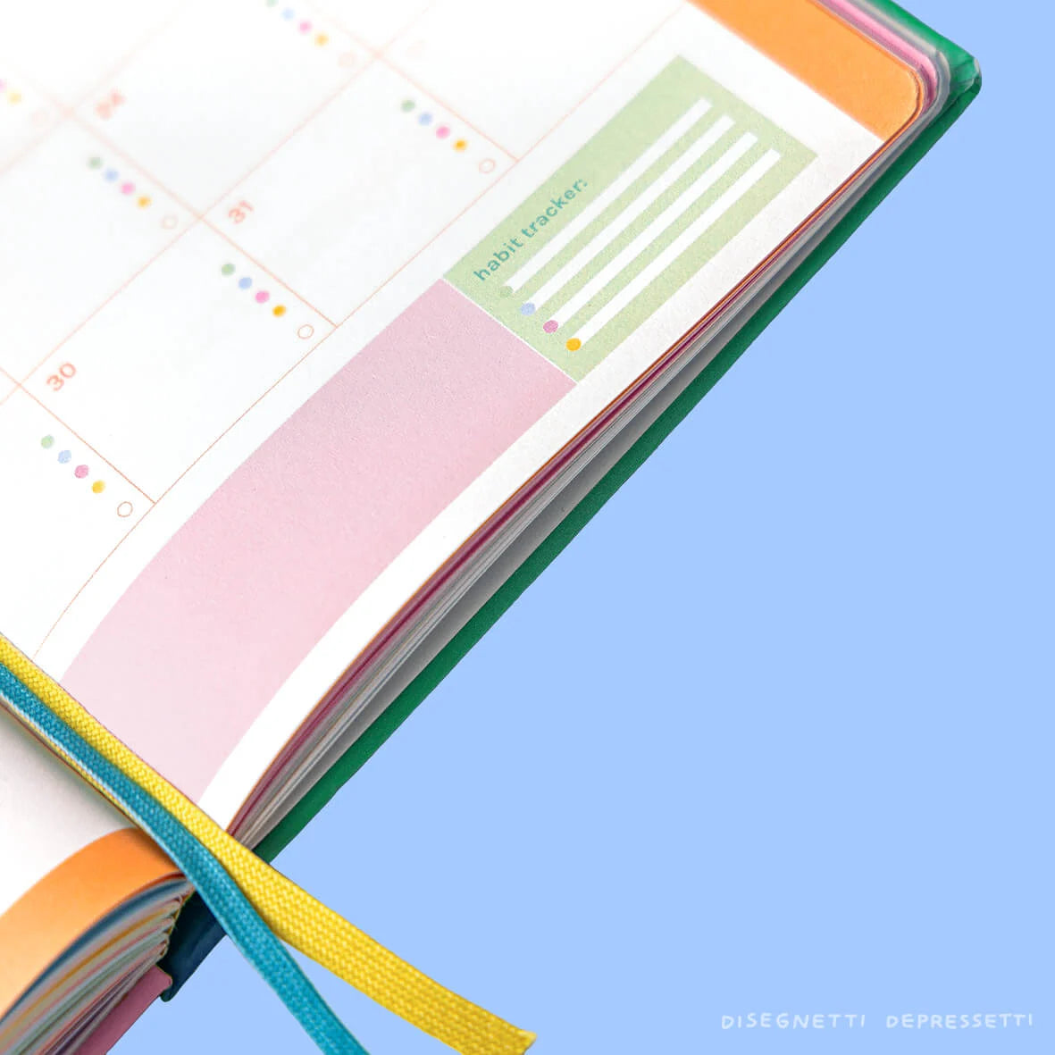 Agenda 2026-2027 Disegnetti Depressetti aperta sul planner annuale