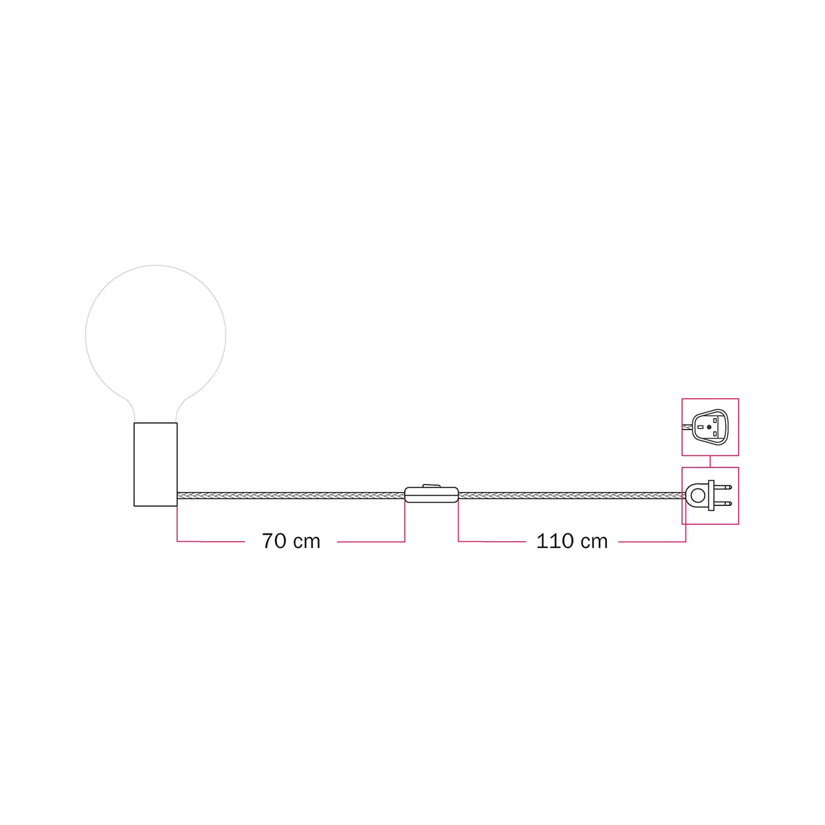 Filotto Magnetico Plug – Portalampada magnetico E27 con cavo colorato